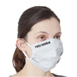 Maska bawełniana szara z nadrukiem