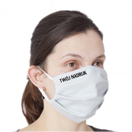 Maska bawełniana szara z nadrukiem
